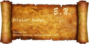 Bleier Noémi névjegykártya